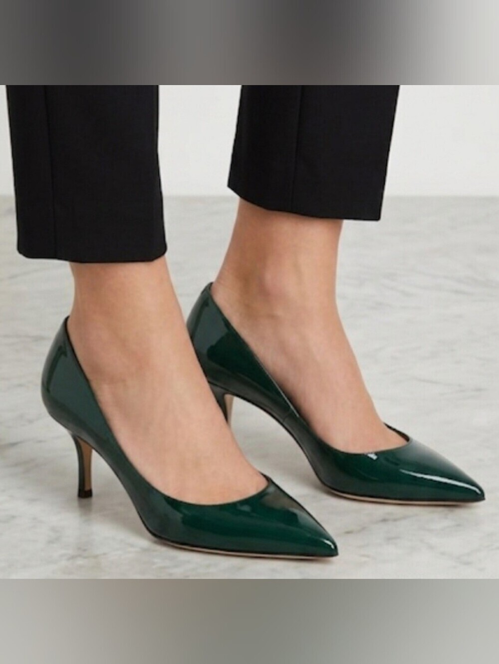Dolce & Gabbana women's dark green patent leather pumps size 8.1/2